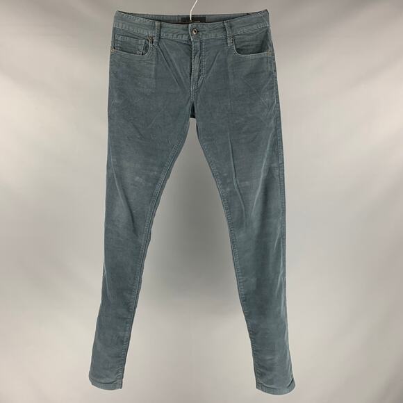 SCOTCH AND SODA Size 30 Blue Corduroy Cotton Elastane Narrow Casual Pants